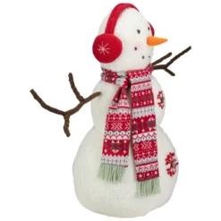 Northlight Plush Snowman With Button Snowflakes And Earmuffs Christmas Decoration - 21.5" - -Festival GUEST 01dba3b1 ae2e 4d58 a5e8 2f733b1ec3c8
