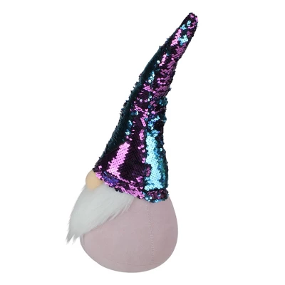 Northlight Gnome With Flip Sequin Hat Christmas Decoration - 17.5" - Purple And Blue 6 Northlight Gnome With Flip Sequin Hat Christmas Decoration - 17.5" - Purple And Blue - Image 4