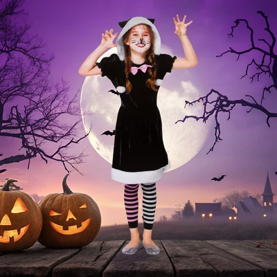 Northlight Black And White Girls Cat Children's Halloween Costume - Medium - 4-6 Years 3 Northlight Black And White Girls Cat Children's Halloween Costume - Medium - 4-6 Years