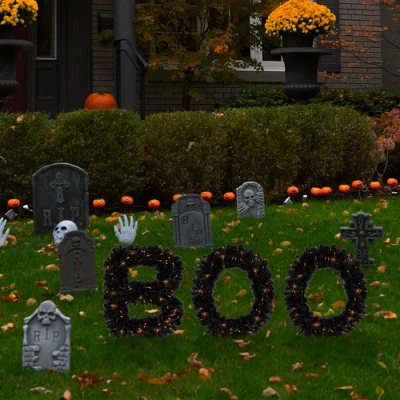 Northlight Lighted Letter "Boo" Outdoor Halloween Sign - 18" - Orange Lights 3 Northlight Lighted Letter "Boo" Outdoor Halloween Sign - 18" - Orange Lights