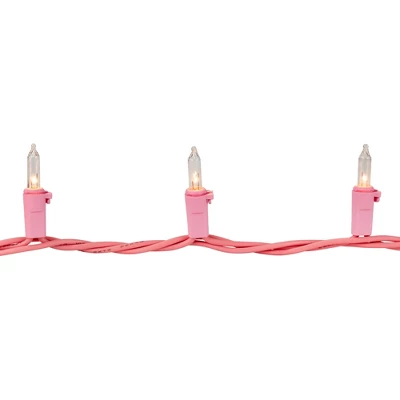 Northlight 50-Count Clear Mini Christmas Light Set - 10' Pink Wire 6 Northlight 50-Count Clear Mini Christmas Light Set - 10' Pink Wire - Image 4