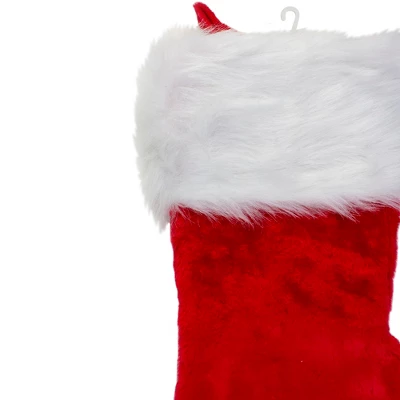 Northlight Traditional Plush Hanging Christmas Stocking With Cuff - 20" - Red And White 4 Northlight Traditional Plush Hanging Christmas Stocking With Cuff - 20" - Red And White - Image 2