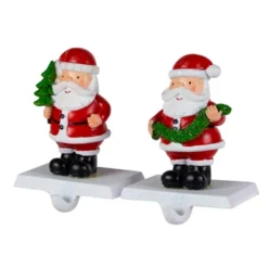 Northlight Santa Claus Christmas Stocking Holders - 4.75" - Set Of 2 -Festival GUEST 1808e738 f0d8 4b79 b57a 2a4e6001793b