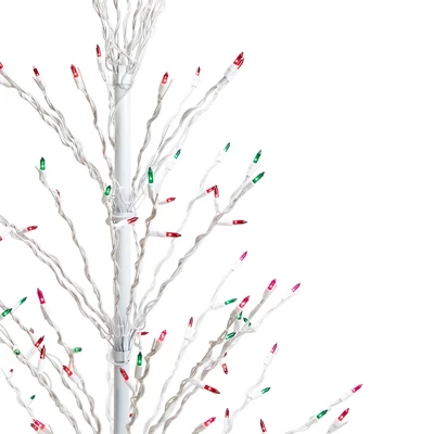 Northlight 4' Prelit Artificial Christmas Tree White Lighted Cascade Twig Outdoor Decoration - Multi-Color Lights 10 Northlight 4' Prelit Artificial Christmas Tree White Lighted Cascade Twig Outdoor Decoration - Multi-Color Lights - Image 8