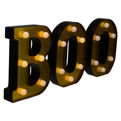 Northlight LED Lighted "BOO" Halloween Marquee Sign - 6.5" - Warm White 4 Northlight LED Lighted "BOO" Halloween Marquee Sign - 6.5" - Warm White - Image 2