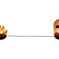 Northlight LED Lighted Skull And Hands Outdoor Halloween Decoration - 4' Black Wire - Orange -Festival GUEST 1b019621 34ca 4416 a553 42a6a60b9e98