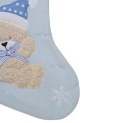 Northlight Baby's 1st Christmas Embroidered Teddy Bear Stocking - 19" - Blue And White -Festival GUEST 1be62a5c 6ebb 41be bbac 945f041f3a30
