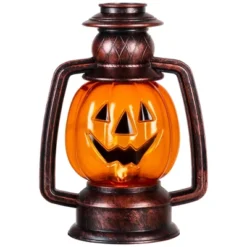 Northlight 16.5" Halloween Flickering Pumpkin Lantern Pathway Markers 3ct - Orange/Black -Festival GUEST 1c2545ba 876a 4b17 80e5 76eabb68449b