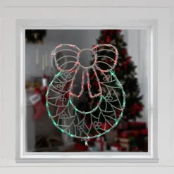 Northlight LED Lighted Wreath Window Silhouette Christmas Decoration - 16" - Red And Green -Festival GUEST 1c9a1d2f ad85 45d1 a0bc a6d509b65aa2