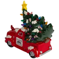 Northlight LED Lighted Vintage Truck With Tree Christmas Decoration - 8" - Red -Festival GUEST 1cc87636 dd33 4667 a00a 633c397f94c2