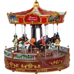Northlight 14" LED Lighted Animated And Musical Carousel Christmas Decoration -Festival GUEST 1ebce0b4 a068 40b5 bf50 d953df965802