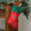 Northlight 19" Red And Green Felt Christmas Stocking With Snowflakes