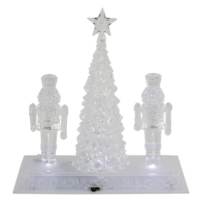 Northlight LED Lighted Icy Crystal Nutcracker And Christmas Tree Decoration - 9" - White Lights 7 Northlight LED Lighted Icy Crystal Nutcracker And Christmas Tree Decoration - 9" - White Lights - Image 5