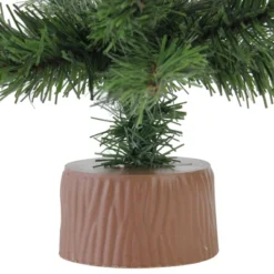 Northlight 1.5 FT Mini Canadian Pine Medium Artificial Christmas Tree With Faux Wood Base, Unlit -Festival GUEST 21bc619c 94ff 4857 84dc bcc8398a72fc