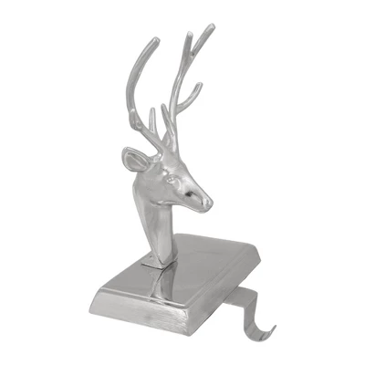 Northlight 8" Shiny Silver Deer Head Christmas Stocking Holder 4 Northlight 8" Shiny Silver Deer Head Christmas Stocking Holder - Image 2