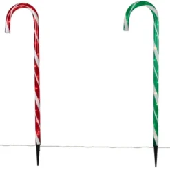 Northlight Lighted Outdoor Christmas Candy Cane Pathway Markers - 28" - Red And Green - Set Of 6 -Festival GUEST 25888e00 f2ea 4725 a638 96e416315078