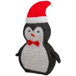 Northlight 28" LED Lighted Tinsel Penguin In Santa Hat Outdoor Christmas Decoration -Festival GUEST 2648e18a d9db 4344 9eff 1a4dbe50f7ab
