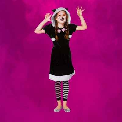 Northlight Black And White Girls Cat Children's Halloween Costume - Medium - 4-6 Years 4 Northlight Black And White Girls Cat Children's Halloween Costume - Medium - 4-6 Years - Image 2