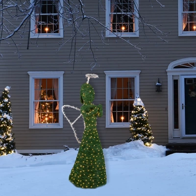 Northlight Lighted Commercial Topiary Angel Outdoor Christmas Decoration - 6.5' - Warm White LED Lights 3 Northlight Lighted Commercial Topiary Angel Outdoor Christmas Decoration - 6.5' - Warm White LED Lights
