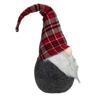 Northlight Plaid Bendable Hat Gnome Sitting Christmas Decoration - 25" - Red And Gray 4 Northlight Plaid Bendable Hat Gnome Sitting Christmas Decoration - 25" - Red And Gray - Image 2