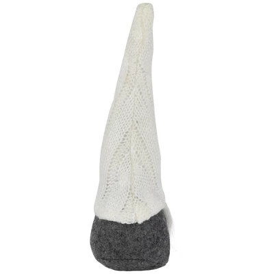 Northlight Gnome With Cable Knit Hat Christmas Decoration - 8" - Gray And White 6 Northlight Gnome With Cable Knit Hat Christmas Decoration - 8" - Gray And White - Image 4