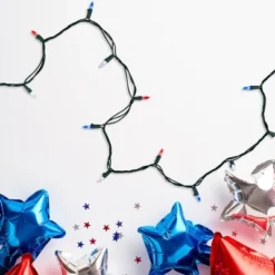 Northlight LED Mini Patriotic String Lights - Red, White And Blue - 32.75' - Green Wire - 100ct