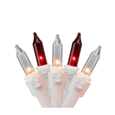 Northlight Mini Incandescent Christmas Lights - Red And Clear - 10' White Wire - 50ct 6 Northlight Mini Incandescent Christmas Lights - Red And Clear - 10' White Wire - 50ct - Image 4
