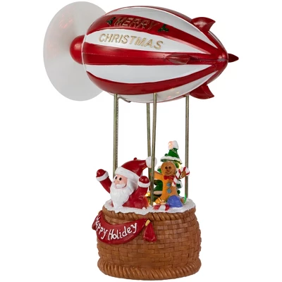 Northlight Musical And Animated Blimp And Santa Christmas Decoration - 8.5" - Red And White 5 Northlight Musical And Animated Blimp And Santa Christmas Decoration - 8.5" - Red And White - Image 3