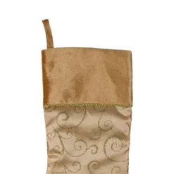 Northlight 20.5" Gold Glittered Swirl Christmas Stocking With Velveteen Cuff -Festival GUEST 30c352a9 3242 4886 bc78 ec93a95c225b