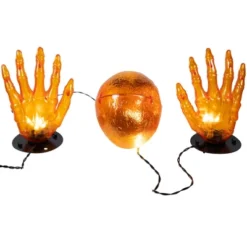 Northlight LED Lighted Skull And Hands Outdoor Halloween Decoration - 4' Black Wire - Orange -Festival GUEST 31330b3c 47a8 4a78 950e d1db6d1b509d