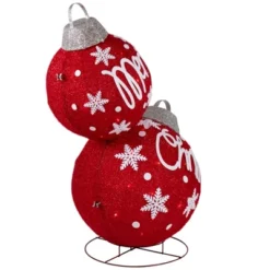 Northlight Lighted Stacked Ornament Balls Outdoor Christmas Decoration - 35" - Warm White LED -Festival GUEST 3499f0b8 4dce 4fef 843d 9dbc2a47ae59