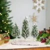 Northlight Frosted Pine Tree Trio Christmas Decoration - 8" - Unlit