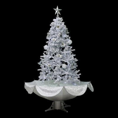 Northlight Lighted Musical Snowing Artificial White Tinsel Christmas Tree - 6' - White LED Lights 4 Northlight Lighted Musical Snowing Artificial White Tinsel Christmas Tree - 6' - White LED Lights - Image 2