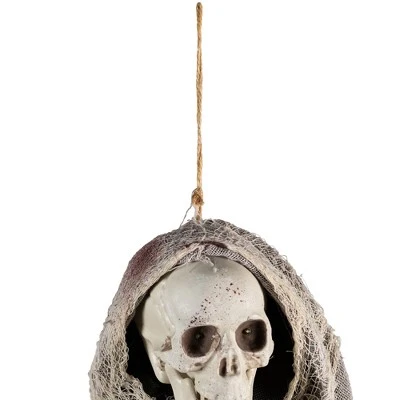 Northlight 36" Prelit Touch Activated Death Reaper Hanging Halloween Decoration - White/Gray 7 Northlight 36" Prelit Touch Activated Death Reaper Hanging Halloween Decoration - White/Gray - Image 5