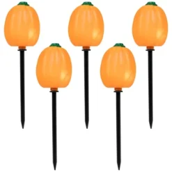 Northlight Lighted Jack-O-Lantern Halloween Outdoor Pathway Markers - 24" - Orange - Set Of 5 -Festival GUEST 3b533b97 1ae1 49d8 bace e113bd06e892