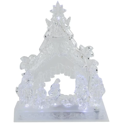 Northlight LED Lighted Nativity Scene In Stable Acrylic Christmas Decoration - 10.75" 3 Northlight LED Lighted Nativity Scene In Stable Acrylic Christmas Decoration - 10.75"