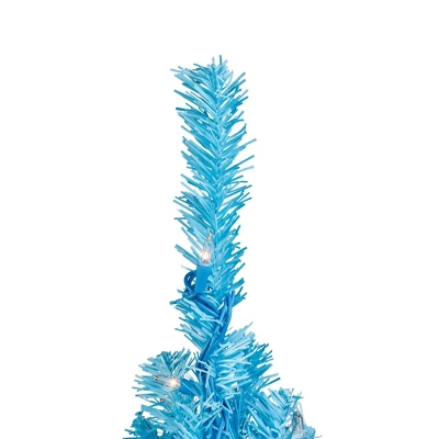 Northlight Pre-Lit Medium Artificial Pine Christmas Tree - 4' - Sky Blue - Clear Lights 6 Northlight Pre-Lit Medium Artificial Pine Christmas Tree - 4' - Sky Blue - Clear Lights - Image 4