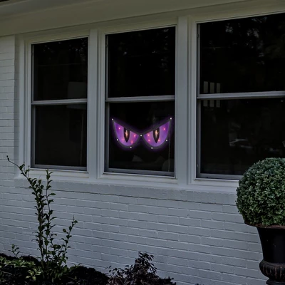Northlight Lighted Eyes Halloween Window Decoration - 20" - Purple 5 Northlight Lighted Eyes Halloween Window Decoration - 20" - Purple - Image 3