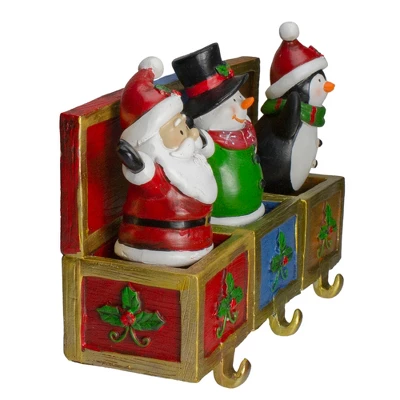 Northlight Santa Snowman And Penguin In Gift Boxes Christmas Stocking Holders - Set Of 3 - 6" 4 Northlight Santa Snowman And Penguin In Gift Boxes Christmas Stocking Holders - Set Of 3 - 6" - Image 2