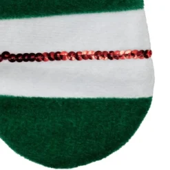 Northlight 18" Red And Green Velvet Sequin Stripe Christmas Stocking -Festival GUEST 4950cb76 728f 4421 8983 245e685fe624