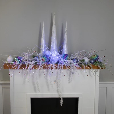 Northlight 20" LED Lighted Firework Silver Branch Christmas Decoration - Blue Lights 3 Northlight 20" LED Lighted Firework Silver Branch Christmas Decoration - Blue Lights