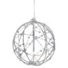 Northlight 8" LED Lighted Silver Wired Christmas Hanging Ball Decoration - Warm White Lights -Festival GUEST 4c6f2169 55ac 41be 9581 47afc1e6fb82