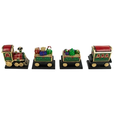 Northlight Set Of 4 Merry Christmas Train Stocking Holders 5" 5 Northlight Set Of 4 Merry Christmas Train Stocking Holders 5" - Image 3