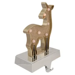 Northlight LED Lighted Reindeer Christmas Stocking Holder - 7.5" - Gold Finish -Festival GUEST 4e5d261b ffbb 43a6 83f3 c39b7f4a20f9