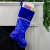 Northlight 20.5" Royal Blue And Silver Swirl Christmas Stocking With Velveteen Cuff -Festival GUEST 52bc1d89 7084 4676 ae3d 80521395f6d7