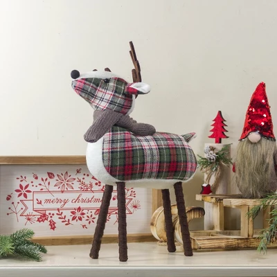 Northlight Standing Plaid Reindeer Christmas Decoration - 13.5" - Red, Green And Brown 3 Northlight Standing Plaid Reindeer Christmas Decoration - 13.5" - Red, Green And Brown