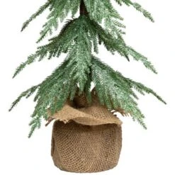 Northlight Mini Icy Pine Christmas Tree In Burlap Base - 24" - Unlit -Festival GUEST 56c143d4 1f3d 4f45 8b63 9b77565a2e00