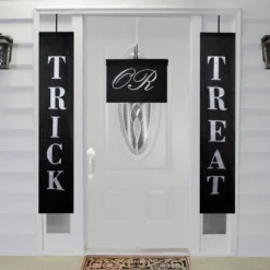 Northlight Trick Or Treat Outdoor Halloween Banners - 19.25" - Black And White - Set Of 3