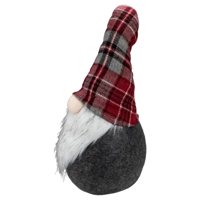 Northlight Plaid Bendable Hat Gnome Sitting Christmas Decoration - 25" - Red And Gray 5 Northlight Plaid Bendable Hat Gnome Sitting Christmas Decoration - 25" - Red And Gray - Image 3