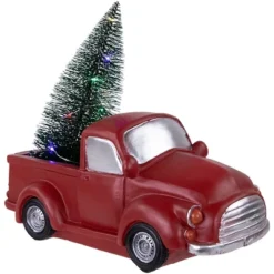 Northlight LED Lighted Pine Tree In Vintage Truck Christmas Decoration - 10" - Red -Festival GUEST 609190d8 c3a1 470f ab97 4d53a9caa037